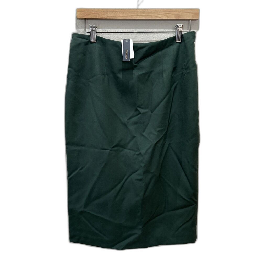Pendleton Women's Pencil Slit Wool Gabardine Green Knee Length Skirt NWT 6